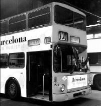 Primeros de los autobuses de dos pisos que se compraron para la lnea 100, antes de ser remodelados, 1996