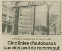 Parada antes de agrupar las líneas 20,21,43 y 44. Diari Avui