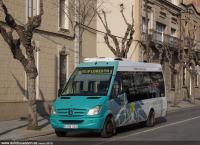 MB3 en c. Jacint Verdaguer, usando provisionalmente un JustTram, marzo 2019