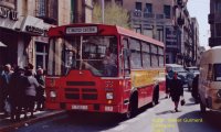Autobús recien llegado al servicio urbano de Tarragona de Autocares Travé, sería más adelante la Cirereta de Luís Cuesta, año 1983. Foto Xavi Guimerà