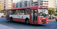 Autobús de la empresa Travé en la línea de Torreforta, año 1990. Foto Juan Royo / Colección Miguel Segura