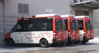 Buses de Barri 4x4 en la calle Ferro de Barcelona, sept.2016